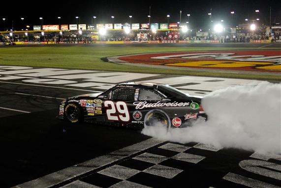 But Kevin Harvick came up a winner when Earnhardt's gas tank ran dry on the